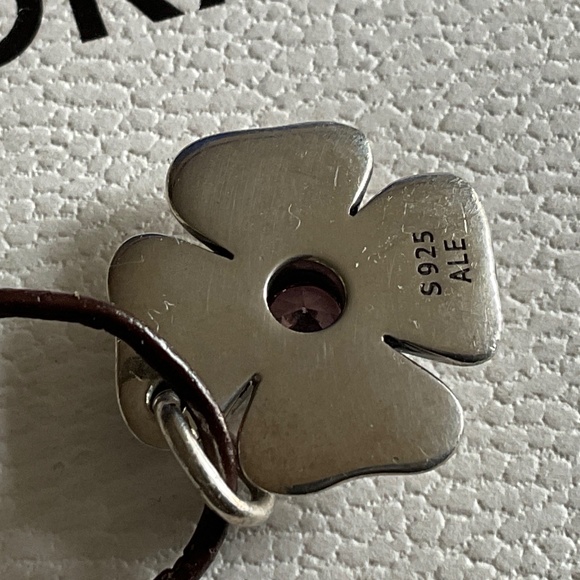 Pandora Silver and Brown Flower Bracelet - Picture 3 of 4